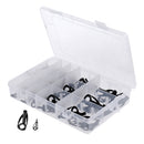 200Pcs 20 Sizes Freshwater Saltwater Suf Casting Black Fishing Rod Parts Tip Tops Stainless Steel Repair Guides DIY Set Kits with Fishing Tackle Box