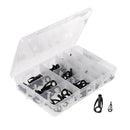 200Pcs 20 Sizes Freshwater Saltwater Suf Casting Black Fishing Rod Parts Tip Tops Stainless Steel Repair Guides DIY Set Kits with Fishing Tackle Box