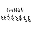 200Pcs 20 Sizes Freshwater Saltwater Suf Casting Black Fishing Rod Parts Tip Tops Stainless Steel Repair Guides DIY Set Kits with Fishing Tackle Box