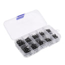 210Pcs Rolling Swivels Ring Fastlock Fishing Pin Snap Connector Accessories - 5 Sizes