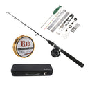 Hard Fishing Rod and Reel Combo Set Ice Fishing Rod with 100m Line Space Beans,Hooks,Accessories