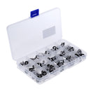 75pcs Fishing Rod Guides Tip Rings Set Rod Repair Kit DIY Eye Ring with Box, 15-Sizes