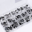 75pcs Fishing Rod Guides Tip Rings Set Rod Repair Kit DIY Eye Ring with Box, 15-Sizes