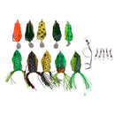 18pcs Hollow Body Topwater Frogs Fishing Lures Frog Baits with Free Tackle Box Soft Baits Freshwater Saltwater