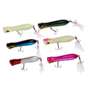 6pcs Popper Floating Lure Hard Plastic Fishing Lure Artificial Bait Hook Lifelike