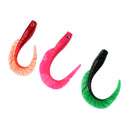 3Pcs SoftCurly Tail Lures Plastic Swim Worm Maggots Bait for Bass Freshwater Saltwater Fishing