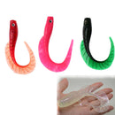 3Pcs SoftCurly Tail Lures Plastic Swim Worm Maggots Bait for Bass Freshwater Saltwater Fishing