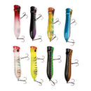 8Pcs Fishing Lures Set Floating Popper Minnow Artificial Hard Baits Wobblers 8cm
