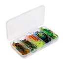 5Pcs Topwater Frog Lure Crankbait Tackle Crank Bait Bass Soft Swimbait Lures Crankbaits Baits Fishing Lures with Box