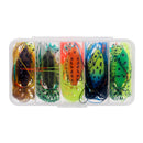 5Pcs Topwater Frog Lure Crankbait Tackle Crank Bait Bass Soft Swimbait Lures Crankbaits Baits Fishing Lures with Box