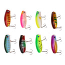 8pcs Top Water Popper Plastic Fishing Lures Wobble Bass Crank Fishing Baits Saltwater Freshwater Lures