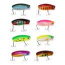 8pcs Top Water Popper Plastic Fishing Lures Wobble Bass Crank Fishing Baits Saltwater Freshwater Lures