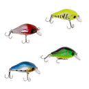 4Pcs Fishing Lure Hard Baits Topwater Fishing Bass Crankbait Trout Baits with 2 Hooks