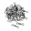 30pcs Fishing Rolling Barrel Swivel Sea Fishing Solid Ring Connector Anti-Corrosion