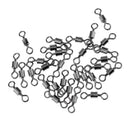 30pcs Fishing Rolling Barrel Swivel Sea Fishing Solid Ring Connector Anti-Corrosion