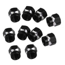 10Pcs Car Motorcycle Bike Bicycle Tire Tyre Schrader Valve Cap Dust Covers - Black Hexagonal