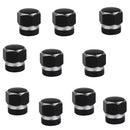 10Pcs Car Motorcycle Bike Bicycle Tire Tyre Schrader Valve Cap Dust Covers - Black Hexagonal