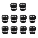 10Pcs Car Motorcycle Bike Bicycle Tire Tyre Schrader Valve Cap Dust Covers - Black Hexagonal