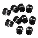 10Pcs Car Motorcycle Bike Bicycle Tire Tyre Schrader Valve Cap Dust Covers - Black Hexagonal