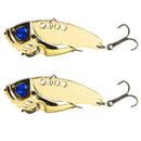 2pc Metal Fishing Lures VIB Spinner Baits Crankbait Barbed Fish Tackle Hooks