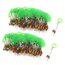 Pack of 200pcs Fishing Bobber Stoppers Green Rubber Oval Floats Fishing Sinkers Fishing Line Stop 5cm