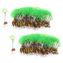 Pack of 200pcs Fishing Bobber Stoppers Green Rubber Oval Floats Fishing Sinkers Fishing Line Stop 5cm