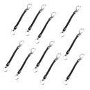 10PCS Steel Fishing Coiled Lanyards with Carabiners - Retractable Coiled Safety Tether Cord for Fishing and Hunting