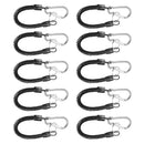 10PCS Steel Fishing Coiled Lanyards with Carabiners - Retractable Coiled Safety Tether Cord for Fishing and Hunting