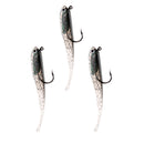 3 Pieces Silica gel Vivid Minnow Fishing Lures Soft Baits 3D fish eye Bionic Artificial Baits with Fish Luring Agent 7.3cm
