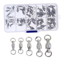 50pcs/lot Heavy Duty Ball Bearing 2# 3# 4# 5# 6# Swivels Rings for Sea Fishing