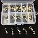 50pcs/lot Heavy Duty Ball Bearing 2# 3# 4# 5# 6# Swivels Rings for Sea Fishing