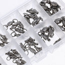 50pcs/lot Heavy Duty Ball Bearing 2# 3# 4# 5# 6# Swivels Rings for Sea Fishing