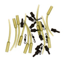 30Pcs/set Grass Green Crimp Protectors, Lure Rigs, Chod Rig Sleeves with Quick Change Swivels Carp Fishing Terminal Tackle