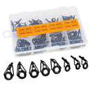 80Pcs Stainless Steel Fishing Rod Guides Tip Ring Rod Repair Kit DIY Eye Rings with Box