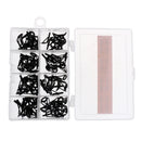 80Pcs Stainless Steel Fishing Rod Guides Tip Ring Rod Repair Kit DIY Eye Rings with Box