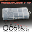 75Pcs Stainless Steel Sea Fishing Rod Guides Ring Set Rod Building DIY Eye Rings, Mixed Size