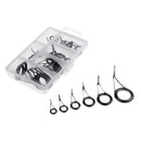 30Pcs Small Fishing Rod Parts Ring Saltwater Set Spinning Pole Eye Rings Kit Ceramic Ring Building Tip Tops Guide Accessories