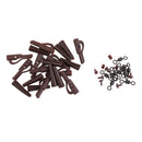 Set of Terminal Tackle Safety Lead Clips Tail Rubbers Sleeves Size 8 Swivel Brown+Black