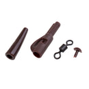 Set of Terminal Tackle Safety Lead Clips Tail Rubbers Sleeves Size 8 Swivel Brown+Black