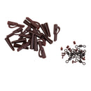 Set of Terminal Tackle Safety Lead Clips Tail Rubbers Sleeves Size 8 Swivel Brown+Black