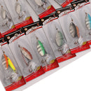 12Pcs Fishing Lure Tackle Kit Set Minnow Crank Spoon Bait Lure Shrimp Lure Hard Sequins Lure with Sharp Fishing Hooks Bait suit