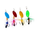 4Pcs Ice/ Fly Fishing Lures Bass Spoons Lures, Bass Trout Lures Hard Metal Spoon Baits Spinnerbaits