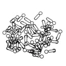 50pcs Stainless Steel Mini Fishing Quick Change Clips Round Head Snap Safty Connector Pin Carp Fishing Tackle Black
