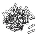 50pcs Stainless Steel Mini Fishing Quick Change Clips Round Head Snap Safty Connector Pin Carp Fishing Tackle Black