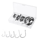 50Pcs Fishing Hook Carbon Steel 4#/2#/1#/1/0#/2/0# Jig Hook Fishhook Tackle