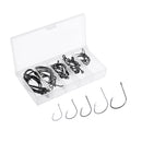 50Pcs Fishing Hook Carbon Steel 4#/2#/1#/1/0#/2/0# Jig Hook Fishhook Tackle