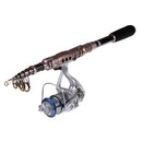 Fishing Rod and Spinning Reel Combos Telescopic Rod & Reel, 2.1m Rod + Reel