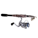 Fishing Rod and Spinning Reel Combos Telescopic Rod & Reel, 2.1m Rod + Reel