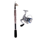 Fishing Rod and Spinning Reel Combos Telescopic Rod & Reel, 2.1m Rod + Reel