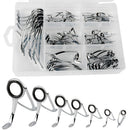 60pcs Fishing Rod Guides Tip Rings Set Rod Repair Kit DIY Eye Ring with Box